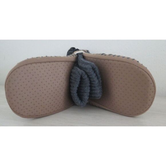 Muk Luks Men's Sz L/XL (11-13) Black/Gray Geometric Slip Resistant Slipper Socks - Picture 4 of 4